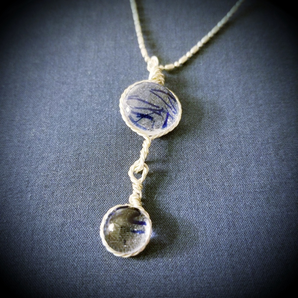 NWOT Handmade Glass Drop Necklace